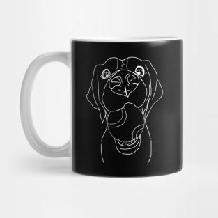 Dog with a tennis ball in its mouth. Cute white line art Mug